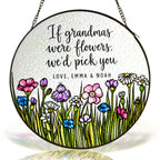 Personalized Grandma Wildflower Suncatcher on a white background