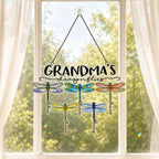 Personalized Grandma's Dragonflies Holographic Acrylic Suncatcher