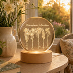 Personalized Grandma's Garden Birth Flower Crystal Ball Night Light