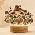 Personalized Grandma's Garden Mushroom Wavy Acrylic Night Light