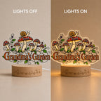 Personalized Grandma's Garden Mushroom Wavy Acrylic Night Light