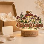 Personalized Grandma's Garden Mushroom Wavy Acrylic Night Light