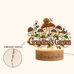 Personalized Grandma's Garden Mushroom Wavy Acrylic Night Light