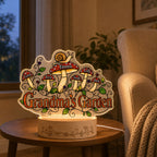 Personalized Grandma's Garden Mushroom Wavy Acrylic Night Light