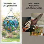 Real glass suncatcher compared with acrylic plastic suncatchers