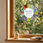 Personalized Grandma's Garden Floral Wreath Suncatcher - image 4