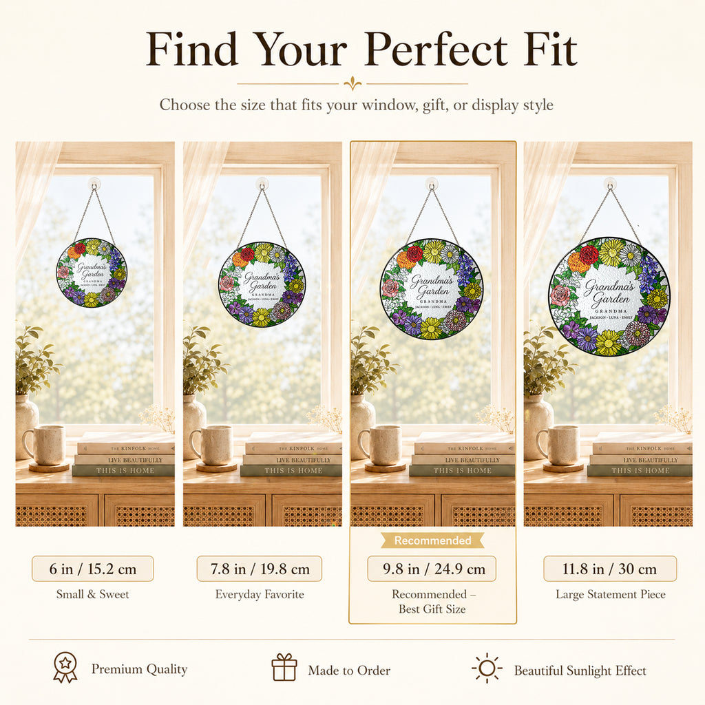Personalized Grandma's Garden Floral Wreath Suncatcher - image 5