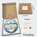 Pixiwoo packaging box with protective foam for the stained glass suncatcher