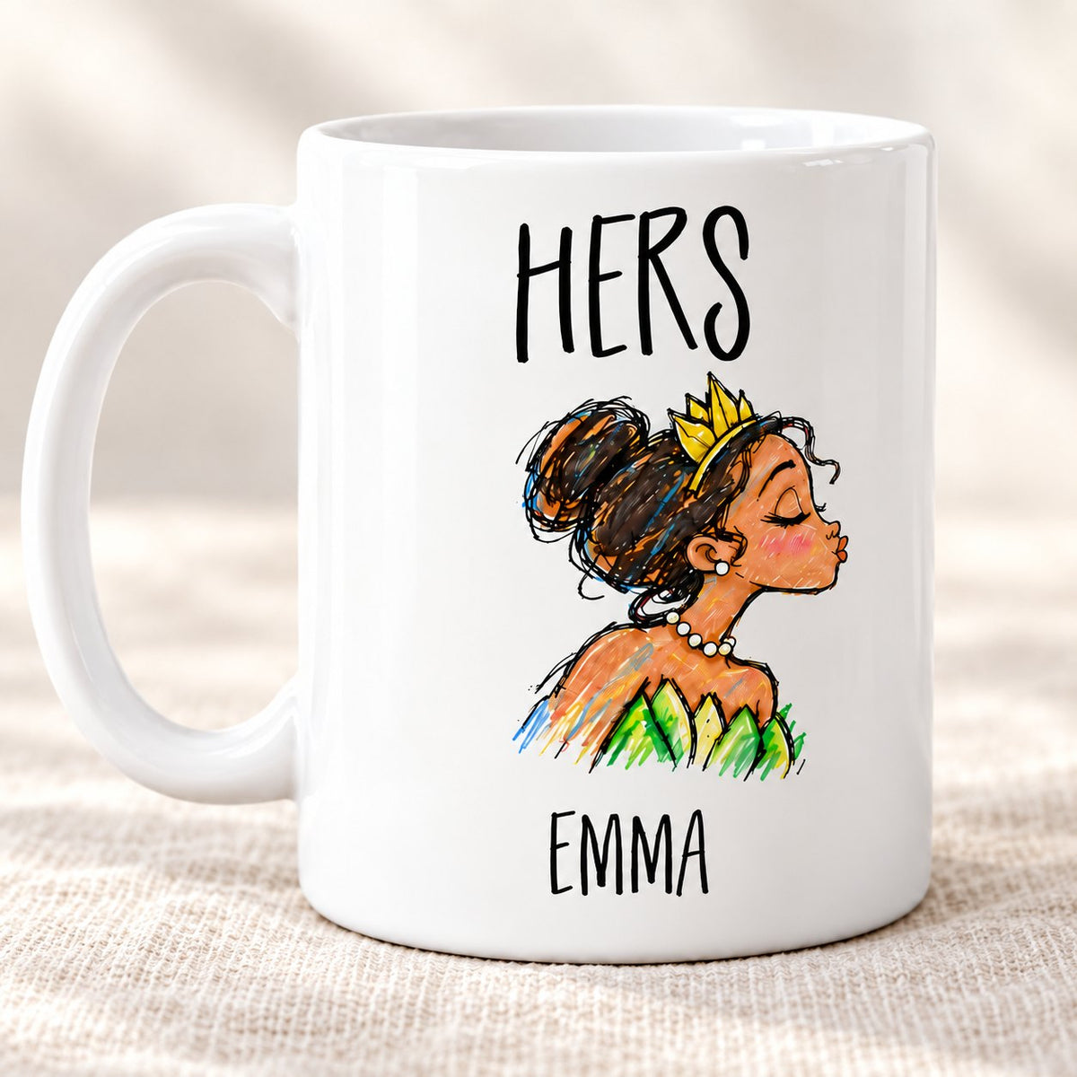 Personalized His & Hers Frog Prince Kiss Couple Mugs