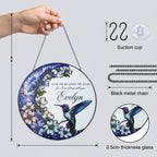 Personalized hummingbird dogwood memorial suncatcher details
