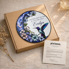 Personalized hummingbird dogwood memorial suncatcher view 2
