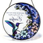 Personalized hummingbird dogwood memorial suncatcher view 5