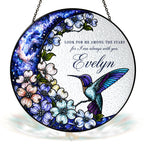 Personalized hummingbird dogwood memorial suncatcher view 6