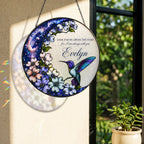 Glass vs acrylic material comparison hummingbird dogwood memorial suncatcher