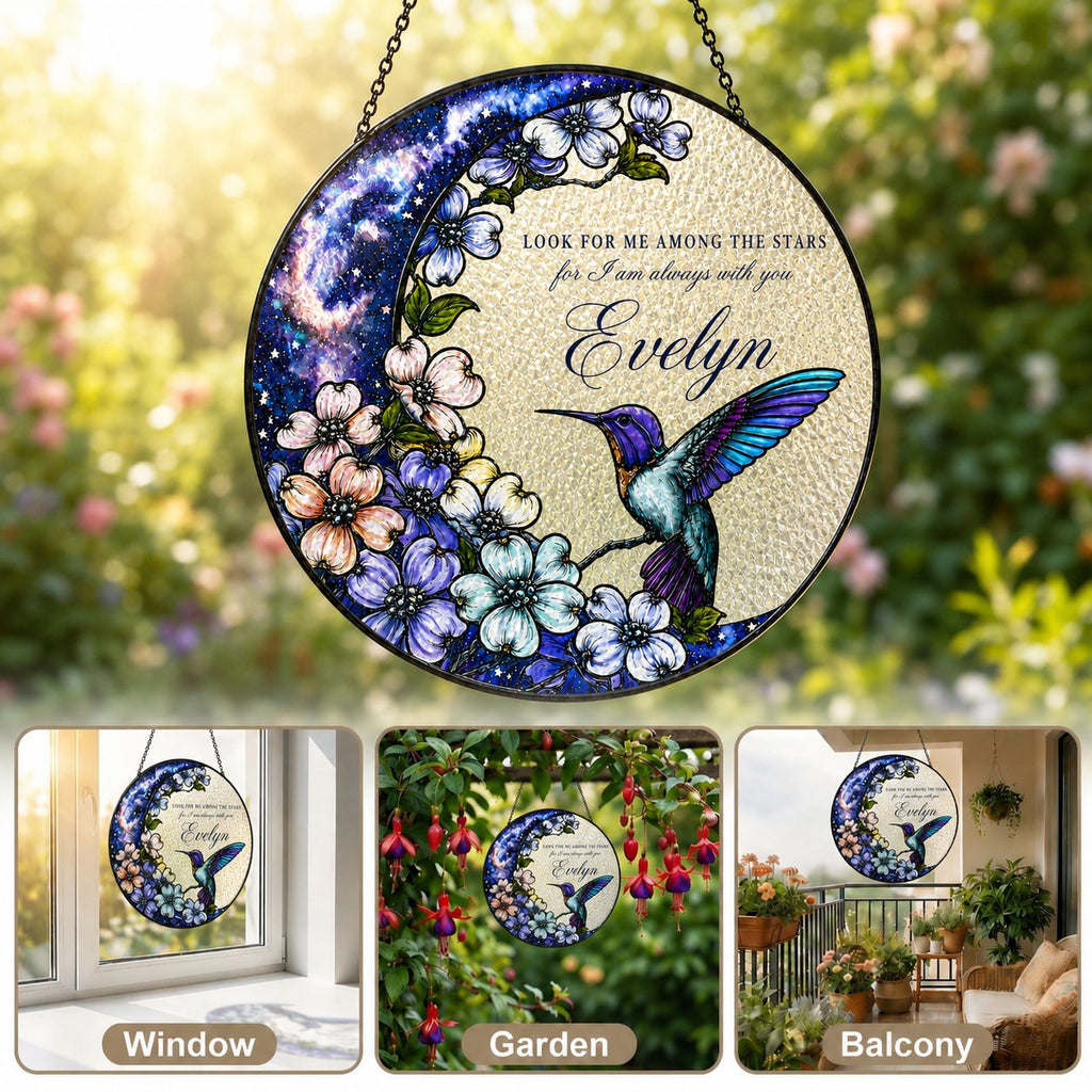Hummingbird dogwood memorial suncatcher lifestyle