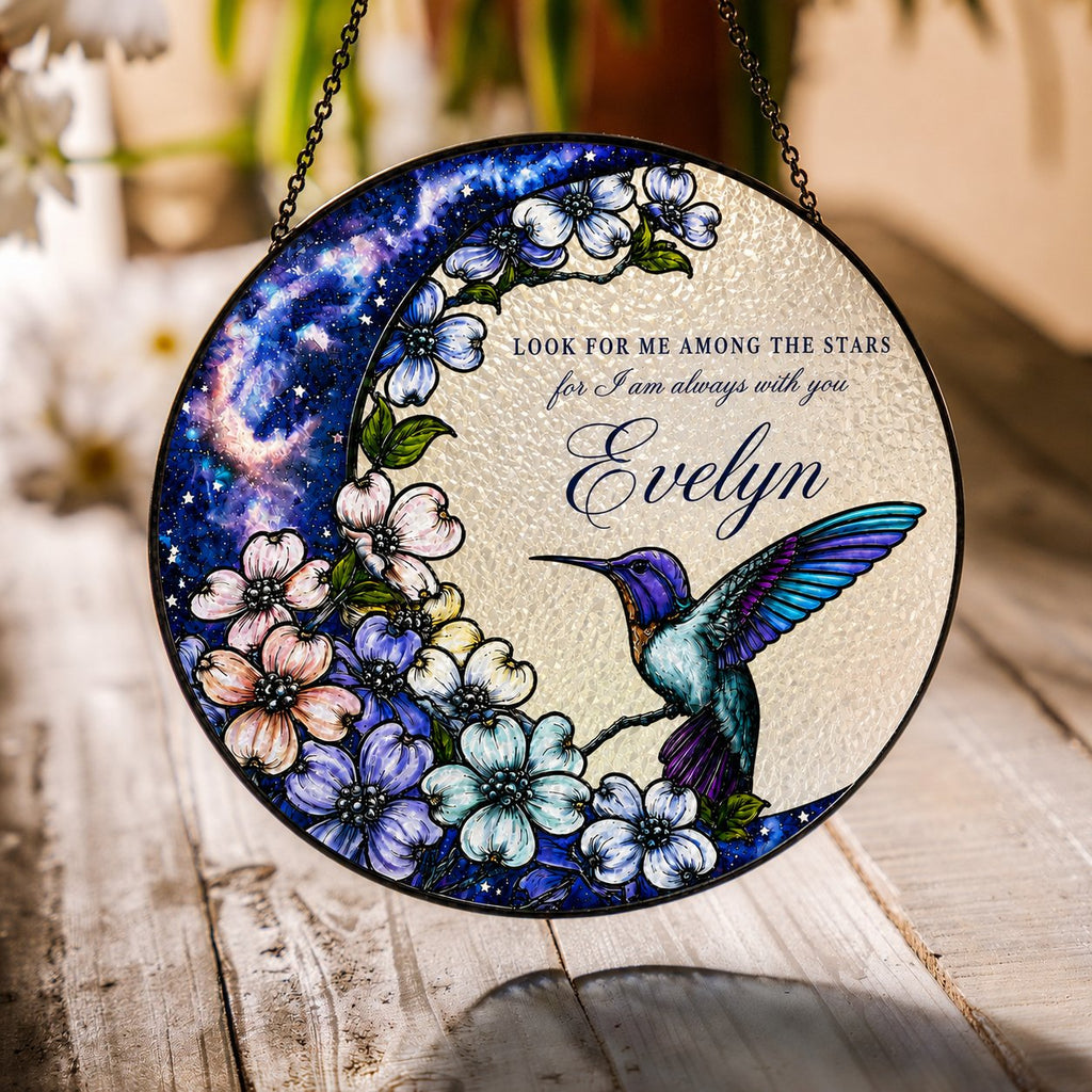 Hummingbird dogwood memorial suncatcher window lifestyle