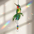 Personalized hummingbird memorial crystal suncatcher