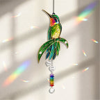 Personalized hummingbird memorial crystal suncatcher