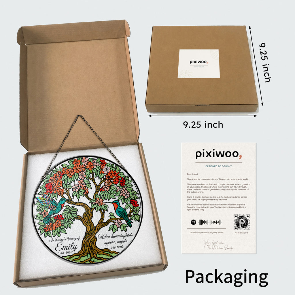 Memorial suncatcher in Pixiwoo gift box with protective foam