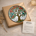 Hummingbird memorial suncatcher on Pixiwoo gift packaging with a thank-you card