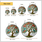 Memorial suncatcher size chart with 3.5, 4, 6, 7.8, 9.8, and 11.8 inch options