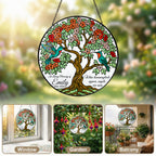 Memorial suncatcher shown as window, garden, and balcony decor