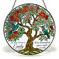 Personalized hummingbird tree of life memorial suncatcher with custom name and years