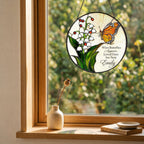 Personalized lily of the valley butterfly memorial suncatcher view 4