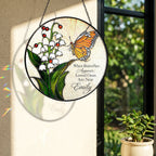 Personalized lily of the valley butterfly memorial suncatcher view 7
