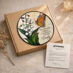 Personalized lily of the valley butterfly memorial suncatcher view 12