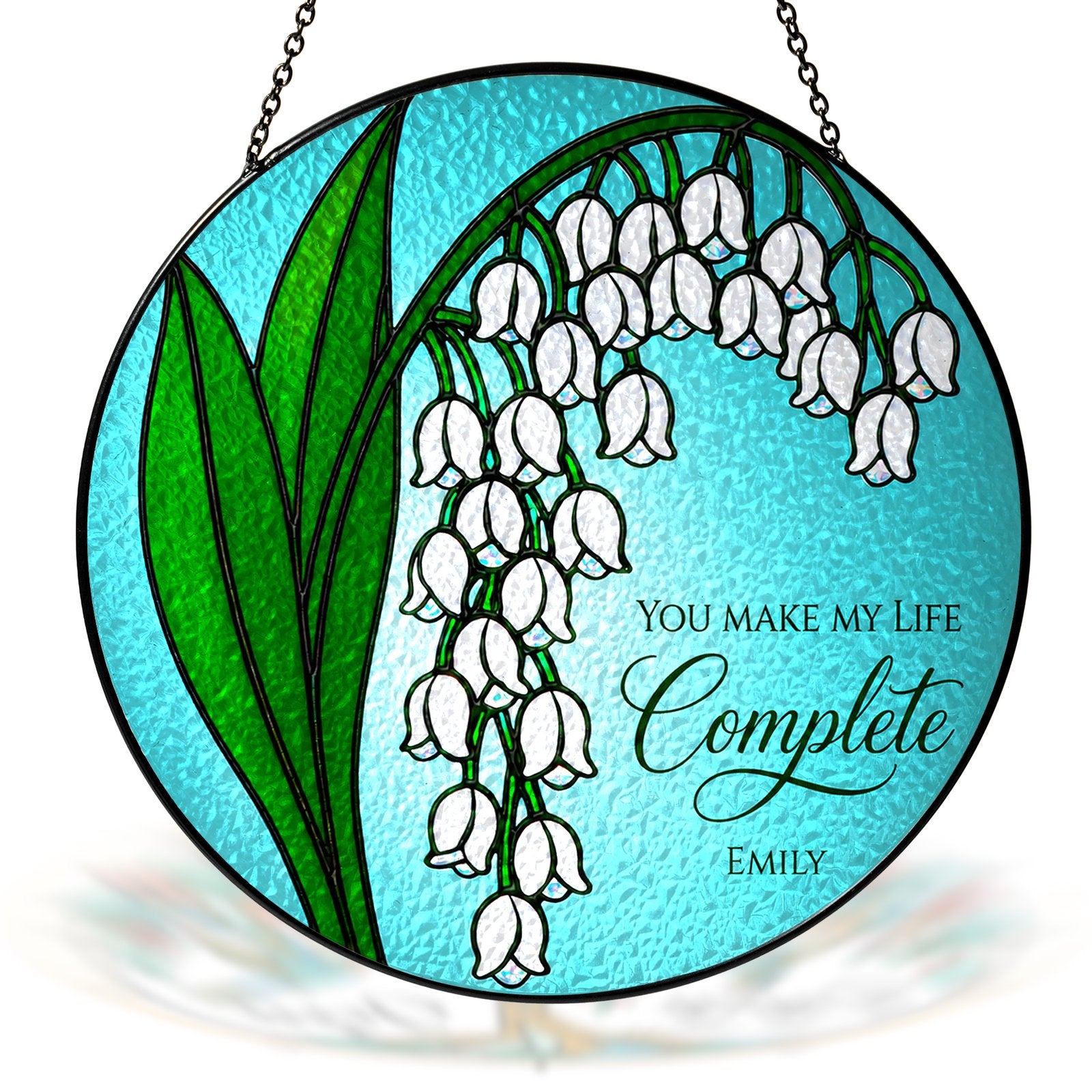 Personalized lily of the valley suncatcher view 3