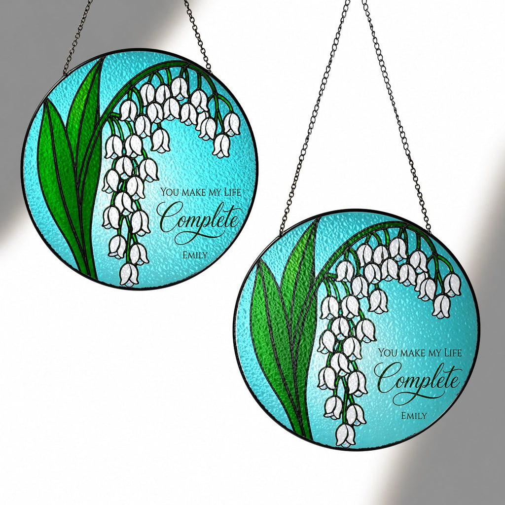 Personalized lily of the valley suncatcher view 6