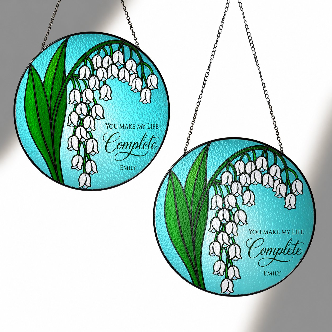 Personalized lily of the valley suncatcher view 6