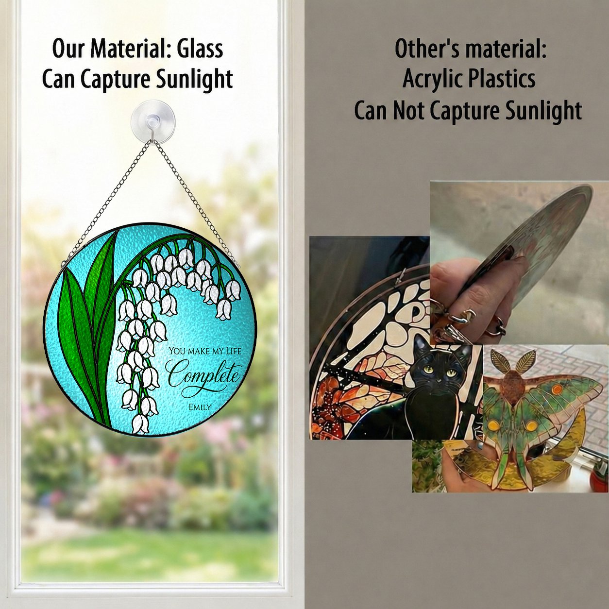 Personalized lily of the valley suncatcher view 8