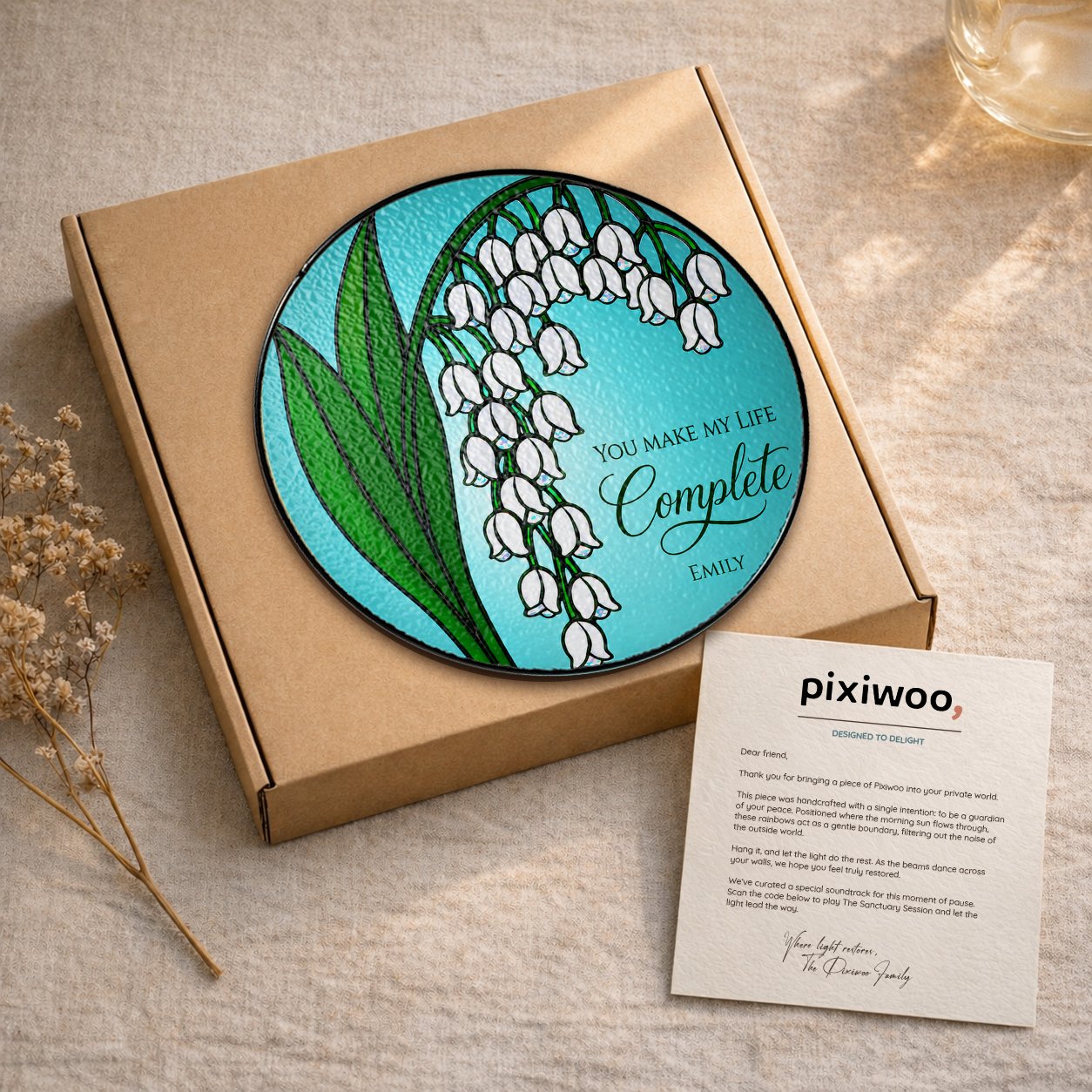 Personalized lily of the valley suncatcher view 12