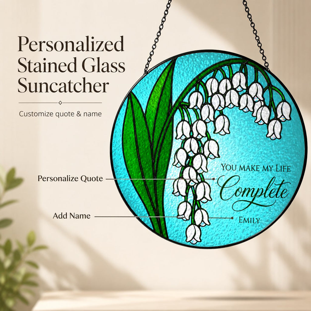 Personalized lily of the valley suncatcher lifestyle