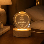 Personalized Mom & Grandma Est Heart Crystal Ball Night Light