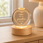 Personalized Mom & Grandma Est Heart Crystal Ball Night Light