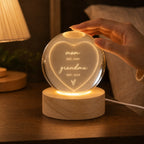 Personalized Mom & Grandma Est Heart Crystal Ball Night Light