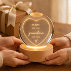Personalized Mom & Grandma Est Heart Crystal Ball Night Light