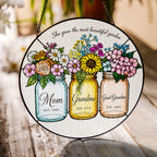 Personalized Mom Grandma Great-Grandma Flower Jars Suncatcher - image 2