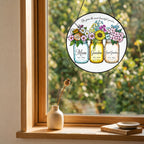 Personalized Mom Grandma Great-Grandma Flower Jars Suncatcher - image 4