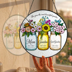 Personalized Mom Grandma Great-Grandma Flower Jars Suncatcher - image 8