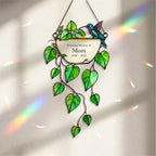 Personalized mom memorial greenery holographic acrylic suncatcher