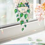 Personalized mom memorial greenery holographic suncatcher