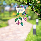 Personalized mom memorial hummingbird holographic suncatcher