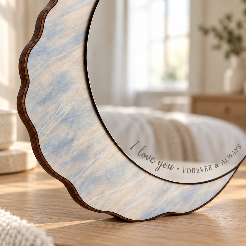 Personalized Moon Mirror LED Night Light – I Love You to the Moon and Back