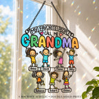 Personalized My Favorite People Call Me Grandma Holographic Acrylic Suncatcher