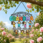 Personalized My Favorite People Call Me Grandma Holographic Acrylic Suncatcher