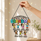 Personalized My Favorite People Call Me Grandma Holographic Acrylic Suncatcher